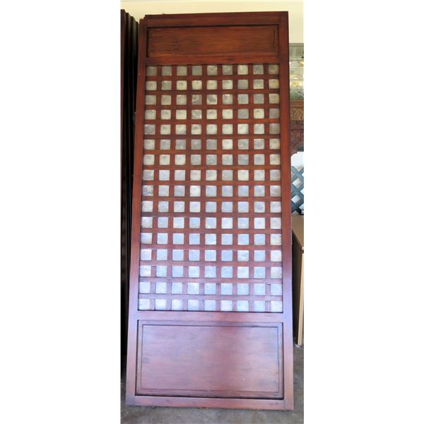 Tall Narra Wood Panel w/ Capiz Shell Insets 36"x2"x90" (a few surface scratches from handling)