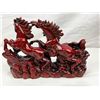 Image 3 : Fengshui Three Red Running Horses - Made of Polyresin