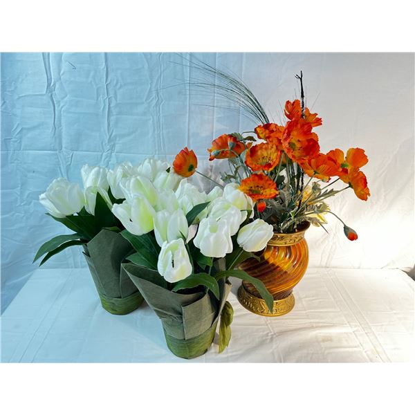 3 Artificial Flower Plants