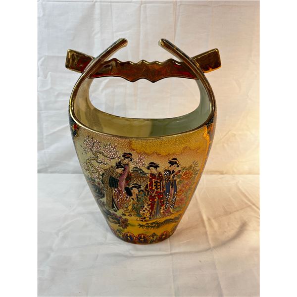 Vintage Satsuma Single Handle Rice Bucket