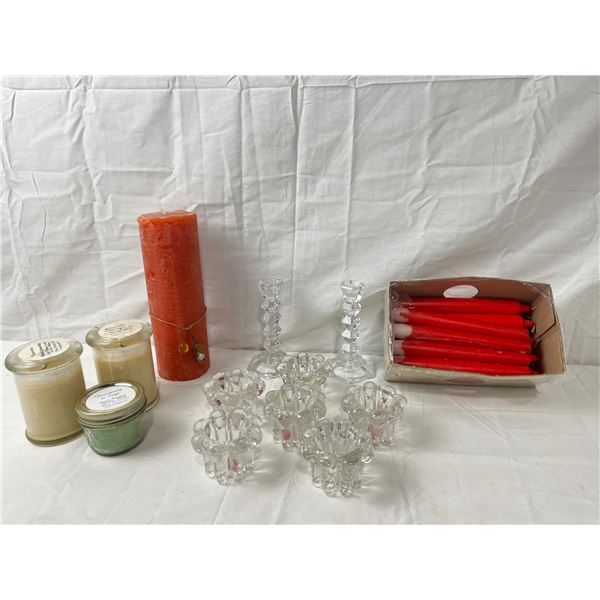 Candle and Candle Holder Lot