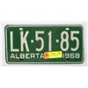Image 1 : 1968 ALBERTA LICENSE PLATE