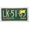 Image 1 : 1968 ALBERTA LICENSE PLATE