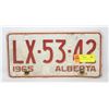 Image 1 : 1965 ALBERTA LICENSE PLATE