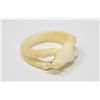 Image 1 : HAND CARVED POLAR BEAR BONE RING INUIT