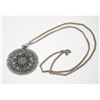 Image 1 : ORNATE SILVER TONE PENDANT AND CHAIN