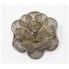 SILVER FILIGREE FLORAL BROOCH