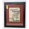 Image 1 : VINTAGE MOTORCYCLE AD FRAMED