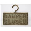 Image 2 : ANTIQUE BRASS DAMPER OPEN CLOSED SIGN