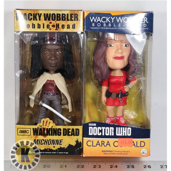 LOT OF 2 WACKY WOBBLERS DOCTOR WHO/ WALKING DEAD