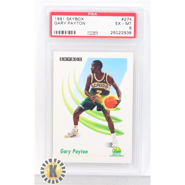 1991 SKY BOX GARY PAYTON PSA GRADED 6 CARD