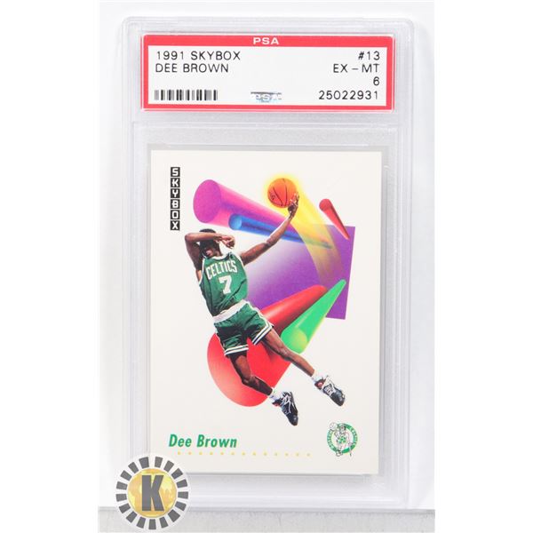 1991 SKYBOX DEE BROWN PSA GRADED 6 CARD