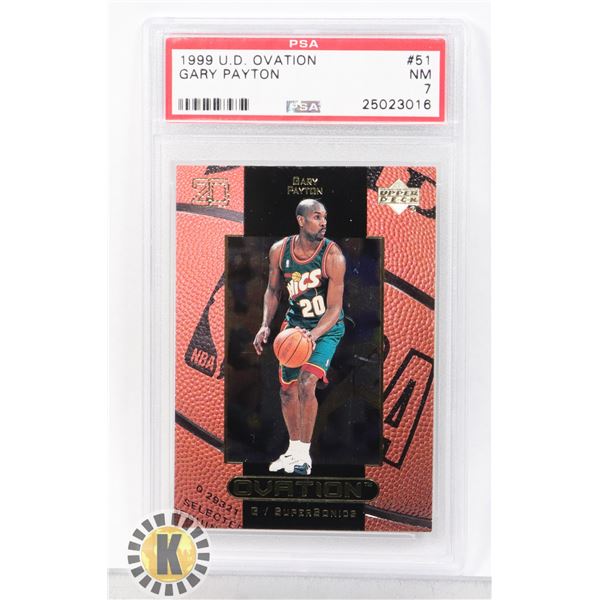 1999 U.D. OVATION GARY PAYTON PSA GRADED 7 CARD