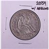 Image 1 : 1854 w/Arrows Seated Liberty Half Dollar Coin