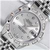 Image 1 : Rolex Ladies Stainless Steel Silver Star Pyramid Diamond Datejust Wristwatch