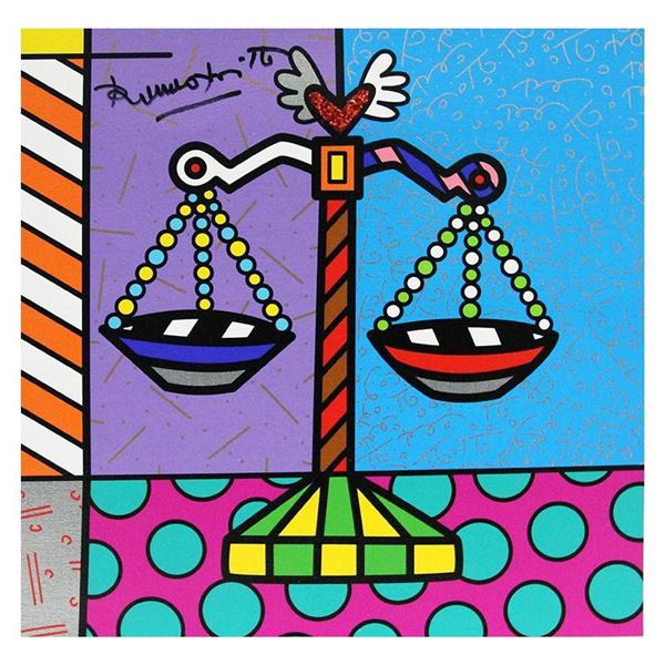 Romero Britto "Libra" Limited Edition Giclee On Canvas