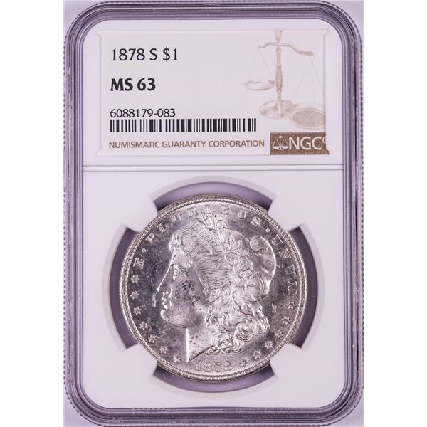 1878-S $1 Morgan Silver Dollar Coin NGC MS63