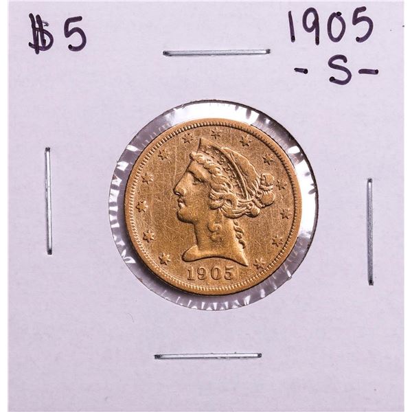 1905-S $5 Liberty Head Half Eagle Gold Coin