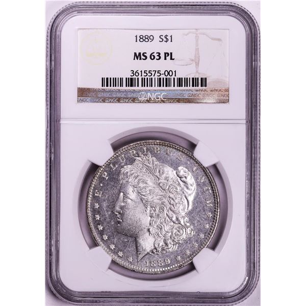 1889 $1 Morgan Silver Dollar Coin NGC MS63PL
