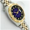 Image 4 : Rolex Men's Two Tone Blue Vignette Diamond Datejust Wristwatch