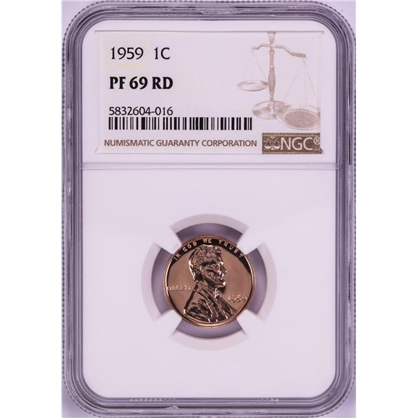 1959 Proof Lincoln Memorial Cent Coin NGC PF69RD