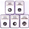 Image 1 : 2000-S Silver Proof State Quarter (5) Coin Set NGC PF69 Ultra Cameo