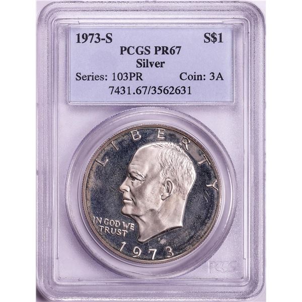 1973-S $1 Proof Eisenhower Silver Dollar Coin PCGS PR67