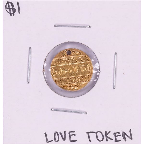 $1 Indian Princess Head Gold Dollar Love Token Coin Holed