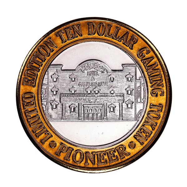 .999 Silver Pioneer Hotel & Gambling Hall $10 Casino Limited Edition Gaming Token