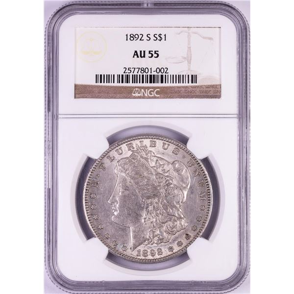 1892-S $1 Morgan Silver Dollar Coin NGC AU55