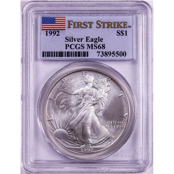1992 $1 American Silver Eagle Coin PCGS MS68 First Strike
