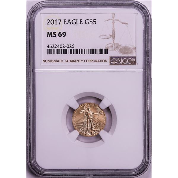 2017 $5 American Gold Eagle Coin NGC MS69