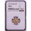 Image 1 : 2017 $5 American Gold Eagle Coin NGC MS69