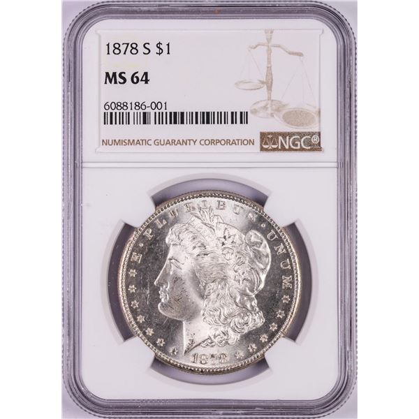1878-S $1 Morgan Silver Dollar Coin NGC MS64