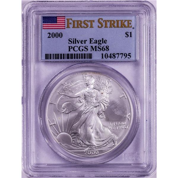2000 $1 American Silver Eagle Coin PCGS MS68 First Strike