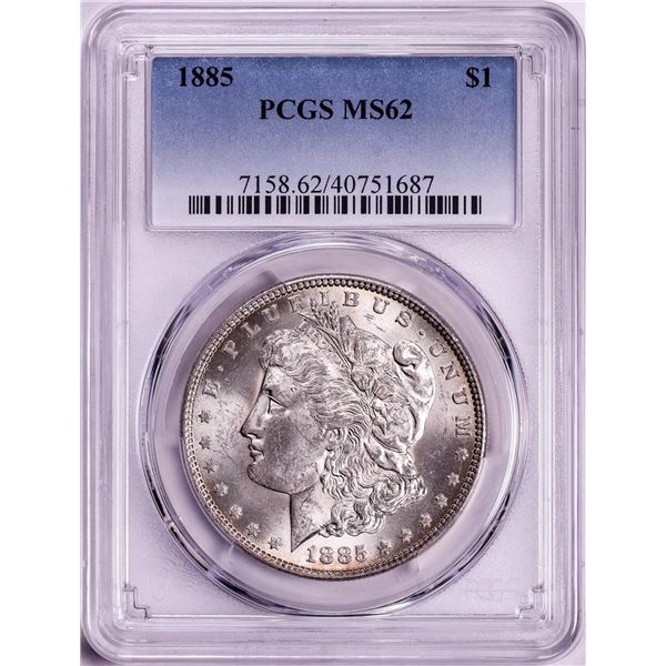 1885 $1 Morgan Silver Dollar Coin PCGS MS62
