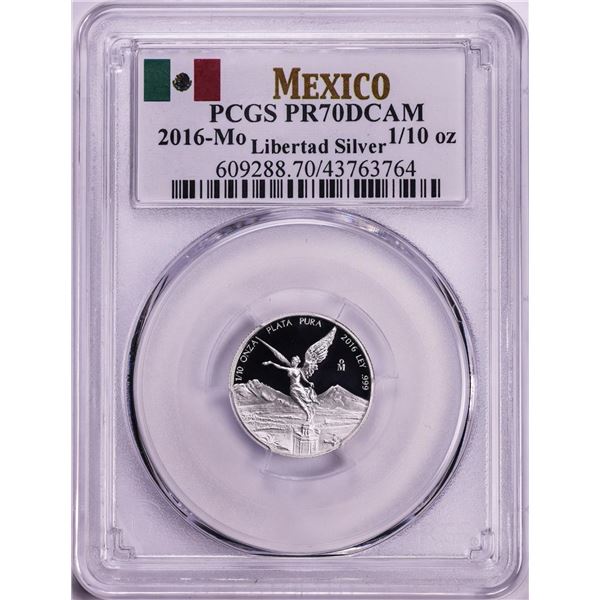2016-Mo Mexico Proof 1/10 oz Silver Libertad Coin PCGS PR70DCAM