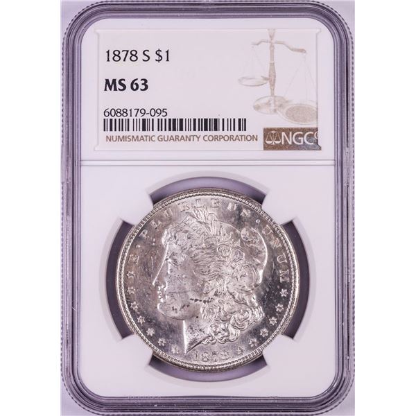 1878-S $1 Morgan Silver Dollar Coin NGC MS63