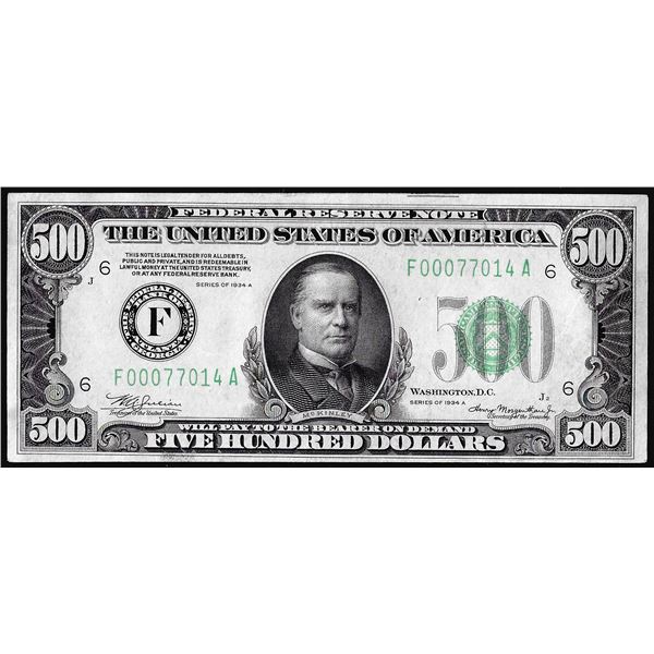 1934A $500 Federal Reserve Note Atlanta