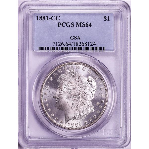 1881-CC $1 Morgan Silver Dollar Coin GSA Hoard PCGS MS64