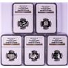Image 1 : Set of (5) 2008-S Silver Proof State Quarter Coins NGC PF69 Ultra Cameo