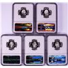 Image 2 : Set of (5) 2008-S Silver Proof State Quarter Coins NGC PF69 Ultra Cameo