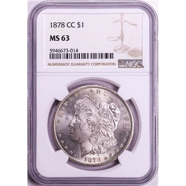 1878-CC $1 Morgan Silver Dollar Coin NGC MS63