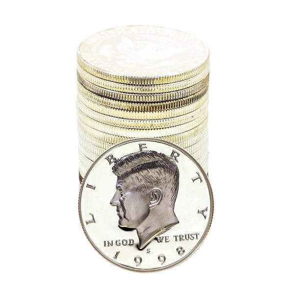 Roll of (20) Proof Silver 1998-S Kennedy Half Dollar Coins