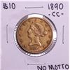 Image 1 : 1890-CC No Motto $10 Liberty Head Eagle Gold Coin