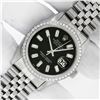 Image 2 : Rolex Men's Stainless Steel Black Baguette Diamond Datejust Wristwatch