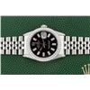 Image 4 : Rolex Men's Stainless Steel Black Baguette Diamond Datejust Wristwatch