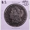 Image 1 : 1891-CC $1 Morgan Silver Dollar Coin