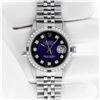 Image 4 : Rolex Men's Stainless Steel Blue Vignette Diamond & Sapphire Datejust Wristwatch