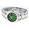 Image 8 : Rolex Ladies Stainless Steel Green Vignette Diamond Quickset Datejust Wristwatch